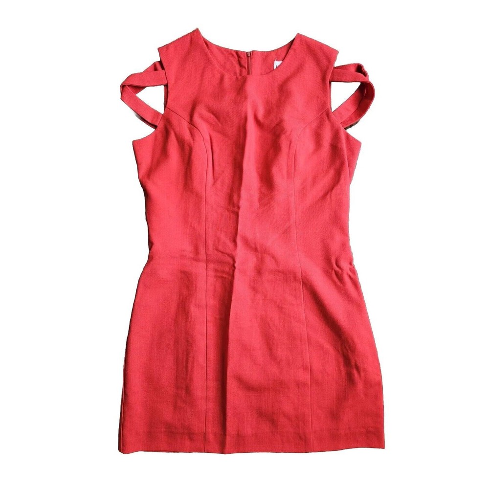 Vtg Leslie Lucks Retro 90s Red Mini Dress Womens Size 12